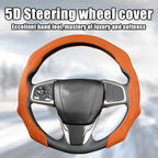 Mandark Car Steering Wheel Cover, Suede Sport Vehicle Steer Wheel Protector Fitting 15 Inch, Non-Slip Comfortable Automotive Interior Decoration Accessories, Universal for Most Cars (Orange)