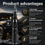 5.5 Inch Bullet Black Spiral Truck Antenna, Rustproof Aluminum Alloy Short AM FM Radio Antenna, Easy Install OEM Replacement Antenna for Ford F Series, Dodge RAM, Chevy Silverado GMC Pickup Trucks