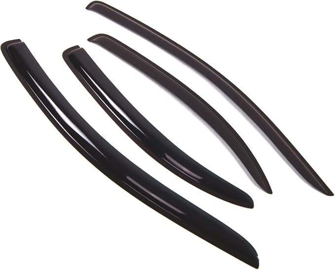 WD2-059 Dark Smoke 4 Pcs Set Window Visor (Outside Mount) Deflector Rain Guard Compatible with 2007-2010 Chevrolet Aveo