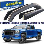 Goodyear Shatterproof in-Channel Window Deflectors for GMC Sierra 2014-2018 Crew Cab, Rain Guards, Window Visors for Cars, Vent Deflector, Car Accessories, 4 pcs - GY009002