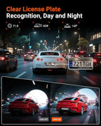 E1 Lite 1080P Dash Cam, Mini Car Camera with Night Vision, 60fps Dash Cam with GPS and Speed, Wi-Fi APP Control, Loop Recording, Voice Control, 24H Parking Mode, Support 512GB