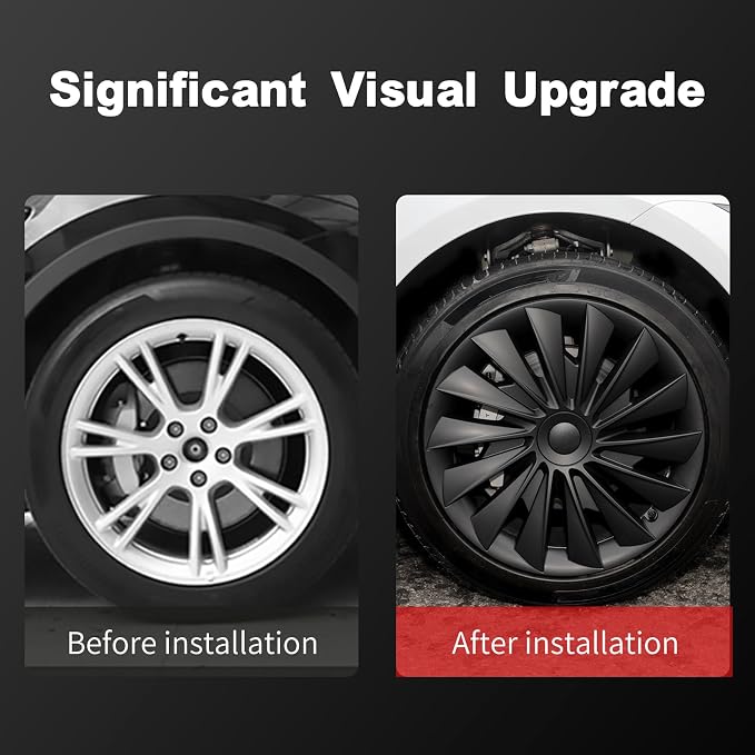 Wheel Cover for Tesla Model 3 Highland (2023-2025) Hubcaps 18 inch Hubcaps 4PCS Wheel Rim Cover Full Rims Cover ABS Hubcap for Tesla Model 3 Accessories