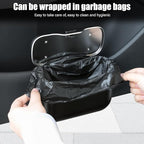 Car Trash Can, Car Garbage Bin with Lid & Handle - Leak-Proof Mini Trash Can for Car, Truck, SUV - Essential Car Accessories for Organization (Black)