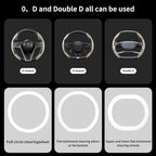 2Pc Carbon Fiber Steering Wheel Cover Universal Fit 99% Cars | Non-slip soft grip, easy to wipe clean, quick to install, perfect for daily commutes and road trips, Beige