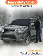 Car Snow Cover Compatible for Lexus GX 460 | Windshield Cover for Ice and Snow with S-Hook Straps | Heavy-Duty 600D Oxford Winter Car Cover, Waterproof & Anti-Slip