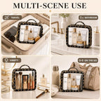 Clear Makeup Bags with Zipper, TSA Approved Travel Toiletry Bag,Clear Cosmetic Bag, Waterproof Make Up Bag for Women