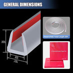 Rubber Edge Trim, Flexible Edge Trim for Sharp Edge, 5/16"(8.0mm) U Channel Edge Protector, Self Adhesive Edge Guards for Plywood, Glass, Flexiglass and Sheet Metal Parts, 20Ft, Grey Color
