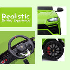 Electric Car for Kids 12V Licensed Lamborghini Ride On Car with Remote Control,Max Speed 2.5Mph,LED Lights,Music Players,Opening Doors,Spring Suspension,Toddler Cars to Drive (Green)