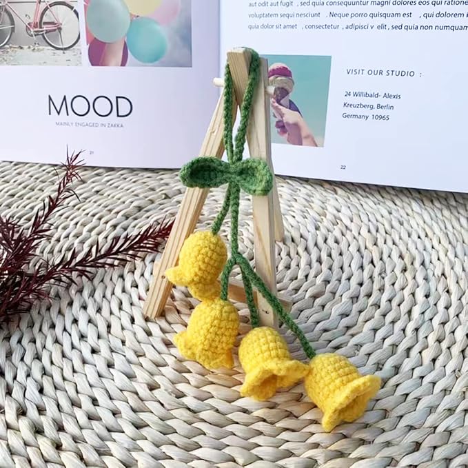 Handmade Knitted Rear View Mirror Pendant Ornament - Cute Car Accessories Aesthetic - Kawaii Decor for Car and Home Decorative Pendants