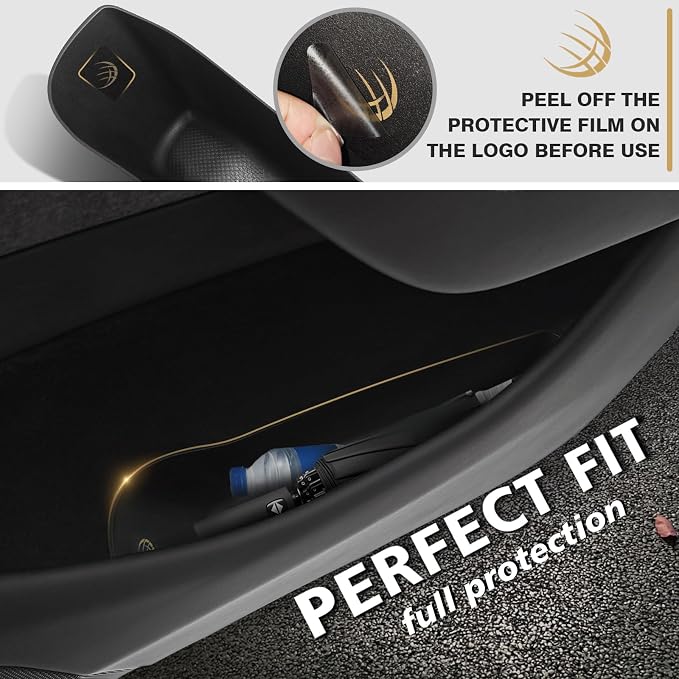4PCS Door Organizer Tray Compatible with 2026 Model Y Juniper Performance/Premium/Standard Accessories Anti-Slip Easy to Clean Front & Rear Door Side Pocket Storage Box Insert Tray (Drop-in)