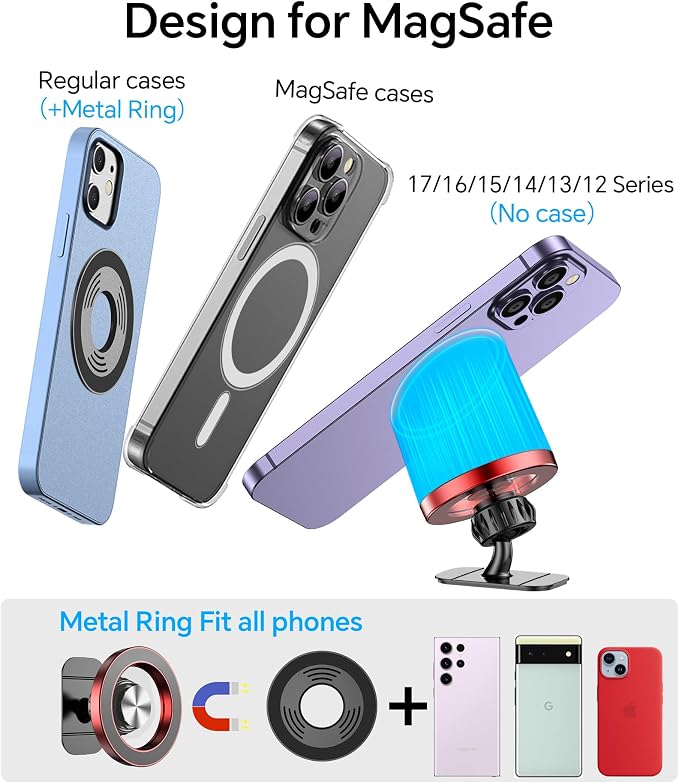 for Magsafe Car Mount【20 Strong Magnets】Magnetic Phone Holder for Car Phone Holder Mount Dash Mounted Holders Cell Phone Holders for Your Car Accessories for Women Men for iPhone 17 16 15 14