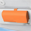 Zpana Sunglass Holder for Car Visor, Leather Auto Eyeglasses Sun Visor Organizer Case with Hidden Magnetic Closure, Auto Protective Glasses Storage Box, Universal for SUV RV Truck (Orange)