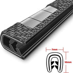 Universal Car Door Guards 66Ft(20M), Rubber U Shape Edge Trim Protection Strip, Black No-Glue Design Fits Most Vehicles