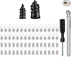 60PCS Tire Repair Rubber Nail, Car Puncture Repair Kit with Screwdriver, Universal Tire Screw Plug Fast Tool Kit for Car, Motorcycle, Truck, Tractor, with 1 Pencil Tire Pressure Gauge(30S+30L)