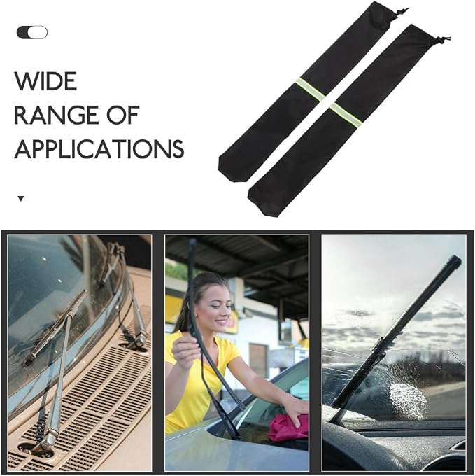 4Pcs Wiper Protectors, 25.5x3.9in Polyester Car Windshield Wiper Cover, 210D Waterproof Rain and Bird Droppings RV Wiper Guards for Cars SUVs and Trucks