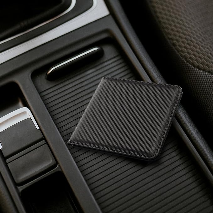 CoBak Car Registration and Insurance Holder - Small and Lightweight Vehicle Glove Box Car Organizer, Auto Truck Comparment Accessories Case for Essential Document, Driver License (Carbon Fiber Black)