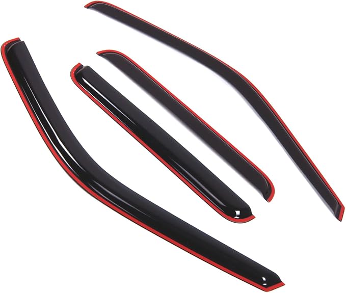 WD2-192i Dark Smoke 4 Pcs Set Window Visor (in-Channel) Deflector Rain Guard Compatible with 1999-2016 Ford F-250 SuperCrew/Crew Cab
