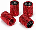Car Tire Valve Stem Caps for Automobiles,Dust Caps Compatible with Audi A1 A3 RS3 A4 A5 A6 A7 RS7 A8 Q3 Q5 Q7 R8 S Series Car Tires，Alloy Leak-Proof Valve Cover