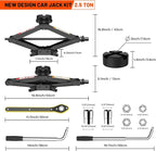 Car Jack Kit 2.5 Ton, Universal Scissor Car Jack, Portable Tire Changing Kit for Car SUV MPV