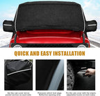 600D Cab Cover Windproof Sunshade Cover Compatible with 2021-2024 Ford Bronco 2 Door, 6-Layer Protection Frost Wiper & Mirror Covers Protect from Sunshine, UV, Snow, Rain(Not fit Bronco Sport)