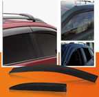 4Pcs Set Tape-On Rain Guards Window Visors for Nissan Frontier Crew Cab 2022-2024 Window Deflectors Black