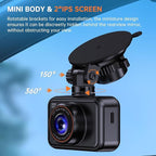 Dash Cam Front and Rear, 2.5K Dual Dash Camera for Cars, 2560P Mini Car Camera, 2 inch IPS Screen, WDR Night Vision, 24 Hours Parking Monitor, G-Sensor, Support 256 GB Max