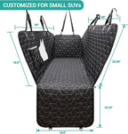 Dog Car Seat Cover for Back Seat, 54" Waterproof Dog Car Hammock with Mesh Window and Side Flaps, 600D Oxford Fabric Pet Seat Protector for Cars, SUVs & Mid-Size Trucks, Black