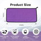 3PCS Car Microfiber Towels, 23.62"×11.81" Lint-Free Microfiber Towels for Cars Wash Drying, Super Absorbent Cleaning Cloths, Reusable Washing & Detailing Towel, Car Cleaning Supplies (Purple)