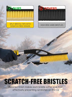 27" Snow Brush and Ice Scrapers for Car Windshield, Yellow, 2 Pack | Detachable Windshield Scraper, Snow Removal Tool with Ergonomic Foam Grip for Cars, Trucks, SUVs