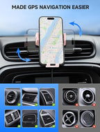 Wireless Car Charger, 15W Auto Clamping Car Charger Dash Windshield Air Vent Phone Holder Compatible with iPhone 16 15 14/13/13 Pro/12 pro/12/11/X/8, Samsung S24/S23/S22, Pink