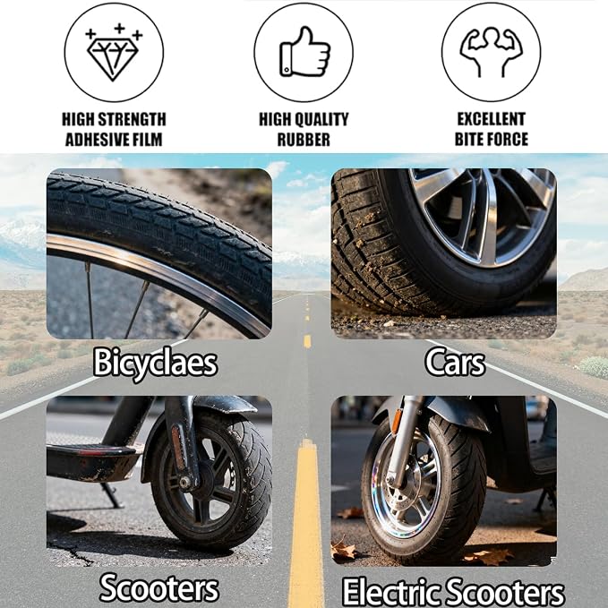 Tire Repair Rubber Nails Kit with 2 Sizes,2026 New Vacuum Screw Type Tire Plug Fast Tool with Screwdriver,Self-Service Screw in Tire Plugs Repair Tools for Car,Motorcycle,Truck,Bikes (40Pcs)