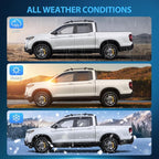 in Channel Rain Guard for Honda Ridgeline 2017 2018 2019 2020 2021 2022 2023 2024 2025 2026, Inside Mount Window Deflectors for Cars, Light Smoky Blue, 4PCS