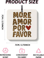 Leopard Print 8 Ball Orange Car Air Freshener 4 Pcs, Inspirational Cheetah Cherry Lips Square Hanging Air Freshener for Closet Drawer Books, Girly Y2k Car Accessories Mirror Decor for Women