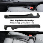 Car Seat Gap Filler 2 Pack with 180° Flip Design - Premium TPE Seat Console Organizer with Storage Box - Universal Fit for Car SUV Truck - Anti-Drop Crevice Blocker (Brown)