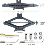 Scissor Car Jack 2 Ton Heavy Duty Portable Emergency Univeral Jack Kit with Hand Crank,Lug Wrench & Sockets,Compact Steel Frame Jacks for Car SUV Roadside Tire Change Tool