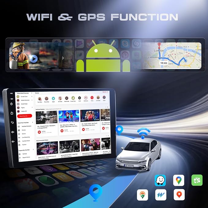 4G+64G Car Radio Stereo for Honda Accord 2003-2007, Wireless CarPlay Android Auto 10.1 Inch IPS Touch Screen Android 13 GPS Head Unit WiFi Bluetooth DSP Audio USB Dual Mic HD Rear Camera