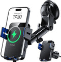 Wireless Car Charger, 15W Auto Clamping Car Charger Dash Windshield Air Vent Phone Holder Compatible with iPhone 16 15 14/13/13 Pro/12 pro/12/11/X/8, Samsung S24/S23/S22, Blue