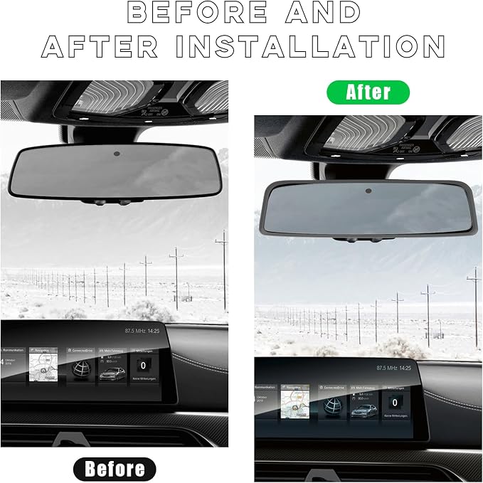 Car Rear View Mirror Protector Frame, Silicone Auto Rearview Edge Protection Cover Compatible with Model 3 Model Y, Interior Rear View Trim Frame Decoration, Car Accessories (Gray)