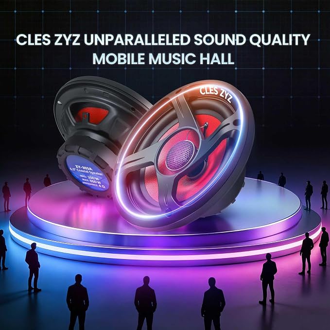 6.5" Car Coaxial Speakers, 800W Max Power, 200W RMS,4 Ohm, 6.5 Speakers with Glass Fiber Cone for Delivering Hi-Fi Sound, Ideal Audio Upgrade for New & Used Cars (Pair)