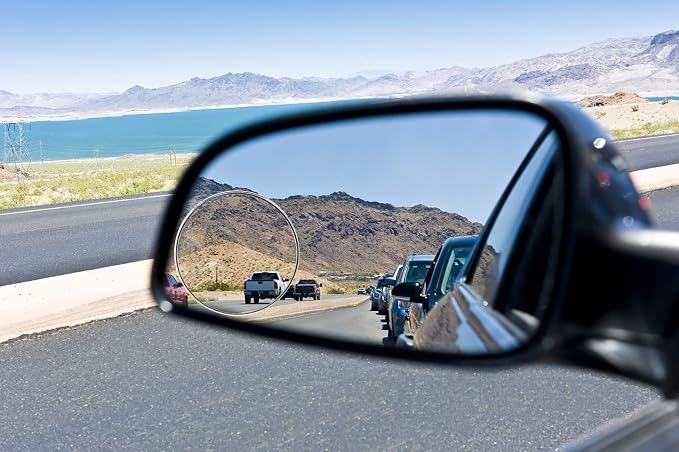 2 Pack 3" Blind Spot Mirrors for Trucks, Van, SUV, Large Vehicle - Aluminum Frame Glass Convex Rear View Blind Spot Mirrors