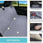 Dog Hammock for Car | Mesh Window & Safety Belt | 100% Waterproof Back Seat Pet Cover for Dogs Safe Travel with Side Door Protectors | Non-Slip, Scratchproof Rear Seat Cover for Cars, SUVs, Trucks