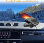 12V Car Heater, 200W Car Heaters That Plug Into Cigarette Lighter Portable electric Heaters for Cars, Car Defroster Windshield Demister, Auto Defogger 360° Rotatable With Ergonomic Handle