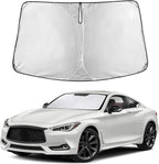 Windshield Sunshade Compatible for Infiniti Q60 Coupe 2017-2020 2021 2022, Sun Visor for Front Windshield & Window Sun Shade Cover, UV Heat Blocker & Protector, Car Accessories