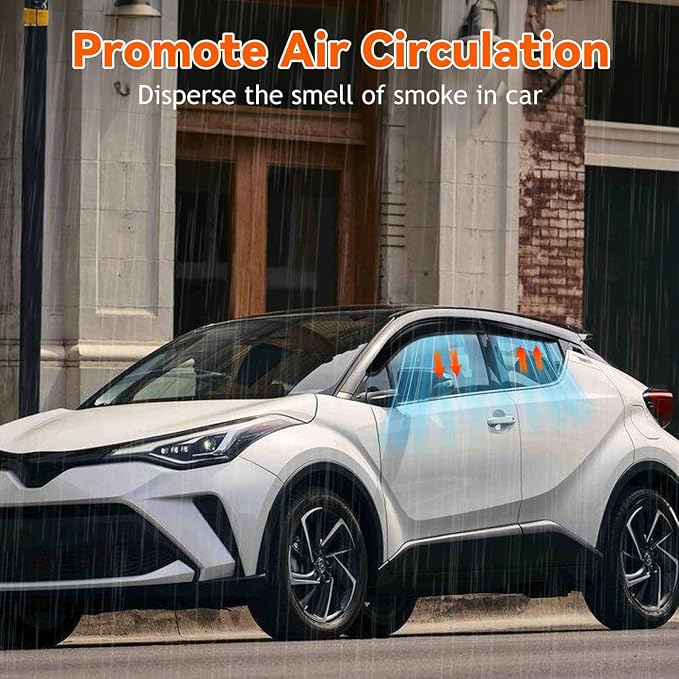 Rain Guards Compatible with 2018-2022 Toyota C-HR CHR, Set of 4 Tape-On Side Window Visor Wind Deflector Vent Visors Car Accessories