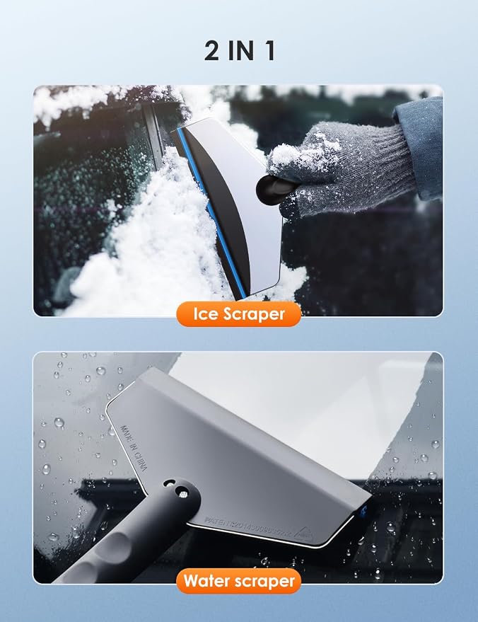 Ice Scrapers for Car Windshield-Winter Windshield Scraper for Ice and Snow, Car Window Scraper for Snow and Ice,Wide Ice Scraper Quickly Scrape and Remove Snow