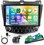 4G+128G Android 15 Car Radio Wireless Carplay for Honda Accord 2003-2007, Car Stereo Andorid auto Mirror Link 10'' HD Touchscreen GPS WiFi Bluetooth 5.0 FM/RDS EQ-32 SWC Backup Camera