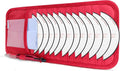 CD Case Holder for Car - Sun Visor Organizer for 12 CD’s/Dvd’s, 1 Mesh Pocket & 1 Horizontal Pen Holder - Safe, Ergonomic Design (Red)