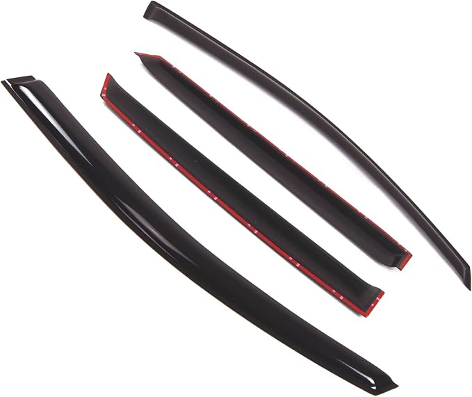 Outside Mount Window Vent Visors Rain Guards Compatible with Toyota Venza 2009-2017 | Side Window Wind Deflectors Rain Shields | Black Tinted, 4 Pcs Set, BGWV-464