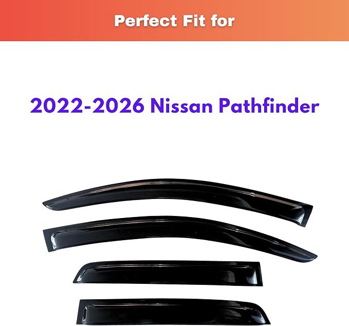 KPY Rain Guards Fit for 2022-2026 Nissan Pathfinder, Out-Channel Window Visors Vent Wind Deflectors 4PC, Car Accessories for 22-26 Pathfinder
