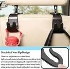 Car Seat Headrest Hook, 2PCS Vehicle Seat Back Storage Hanger Hook for Handbag Purse Coat, Automotive Interior Headrest Organizer, Universal for SUV Caravan Pickup